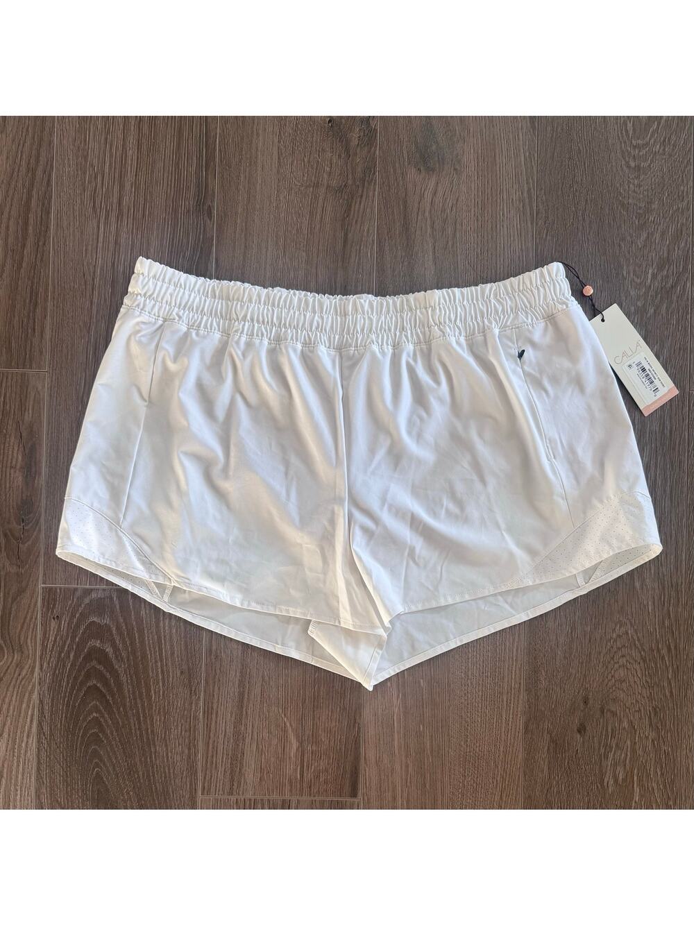Calia Running Infinity Run Shorts Midrise White Briefs Liner Women Large